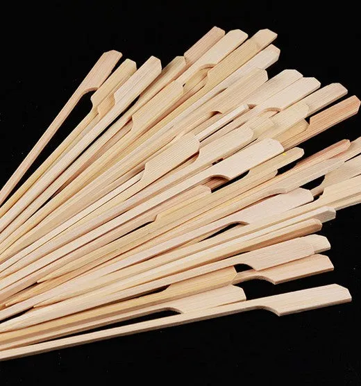 1200 PCs 18cm Bamboo Sticks Paddle Skewers BBQ Fruit Kebab Cocktail High Quality