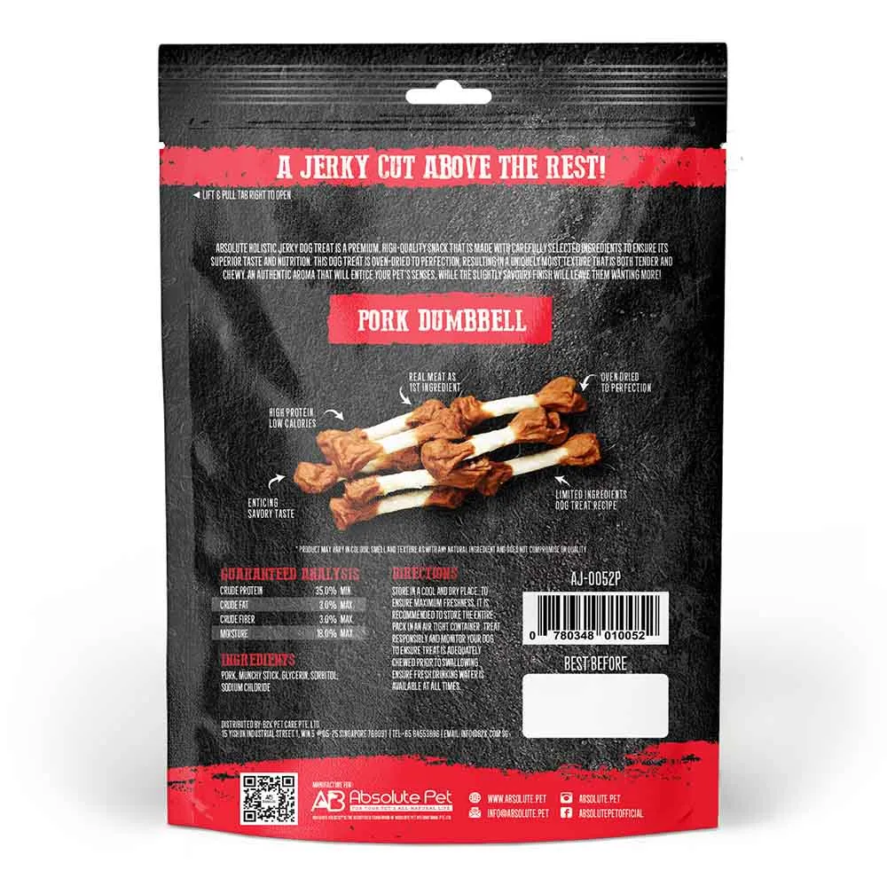 20% OFF: Absolute Holistic Pork Dumbbell Grain Free Dog Treat 100g