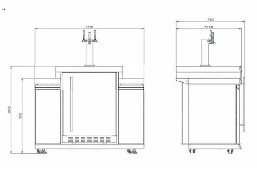 3.63M Element Twin Hood 8-Burner Outdoor BBQ Kitchen   188L Kegerator   Wok Module : Graphite Stainless Steel, Stone Bench, Fridge, Sink, Height Adjustable, Rotisserie with BBQ Cover