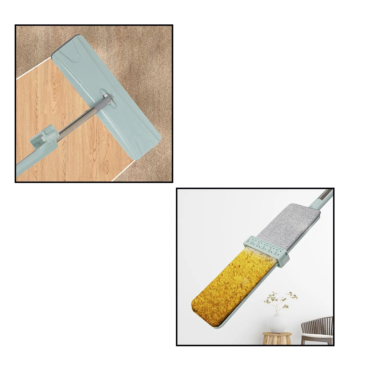 4633 360Degree Rotation Flat Mop Floor Cleaning Microfiber Squeeze Mop Floor Clean.