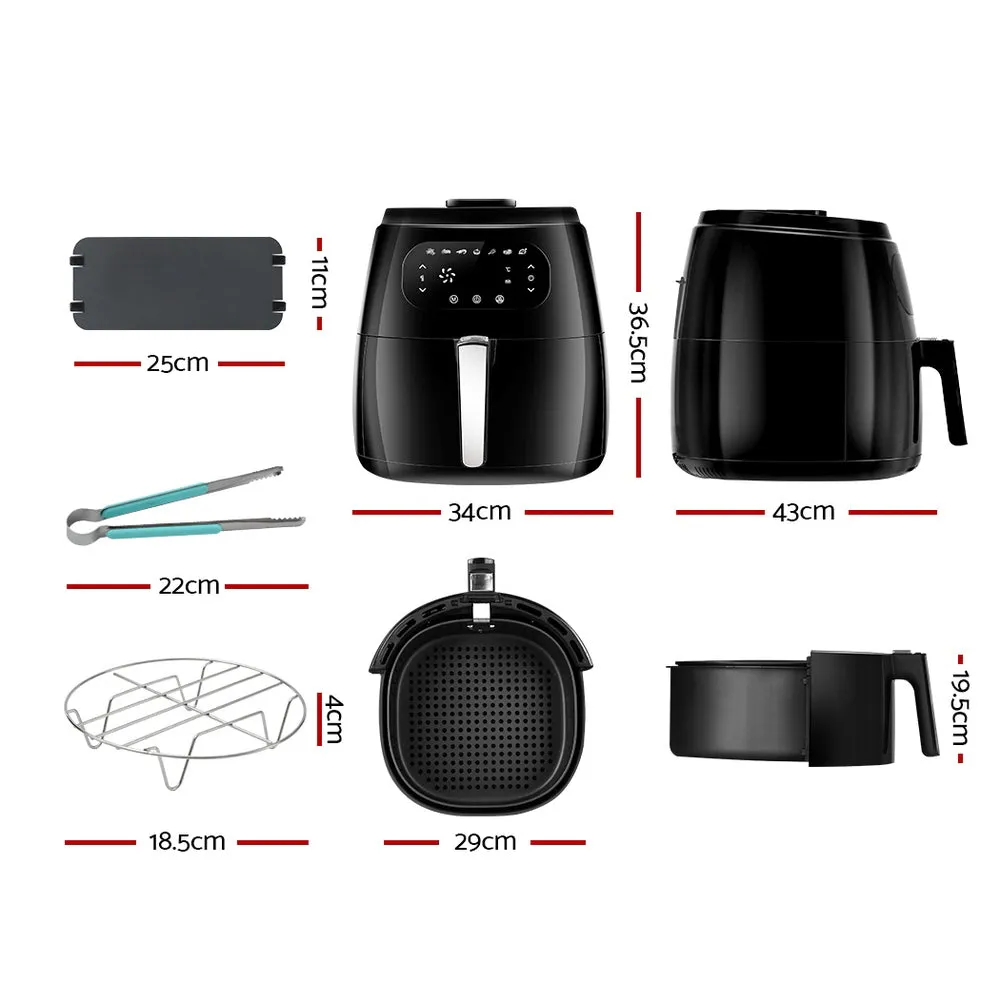 8.5L LCD Air Fryer, 1800W, Oil-Free, Turbo Air - Devanti