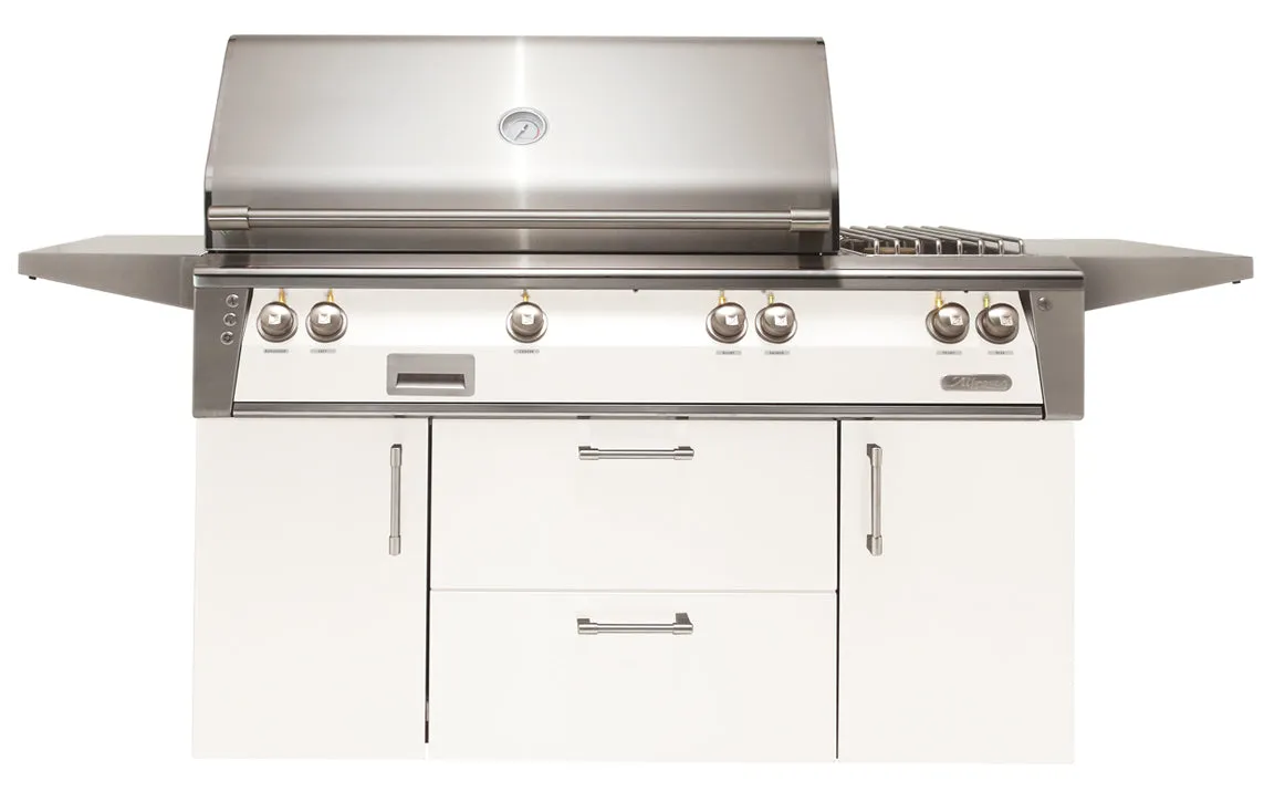 Alfresco 56-Inch Freestanding Grill with Side Burner and Rotisserie