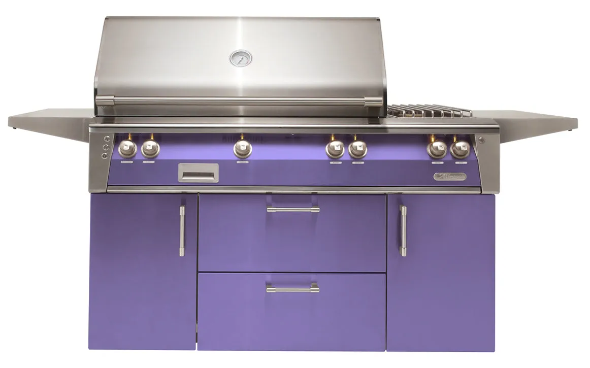 Alfresco 56-Inch Freestanding Grill with Side Burner and Rotisserie