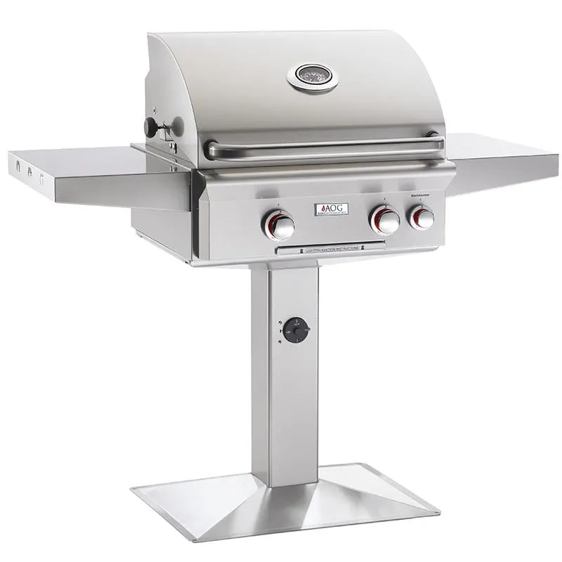 American Outdoor Grill: 24" AOG Grill on Pedestal, w/ Rotisserie, NG (LP Conversion Kit Included)