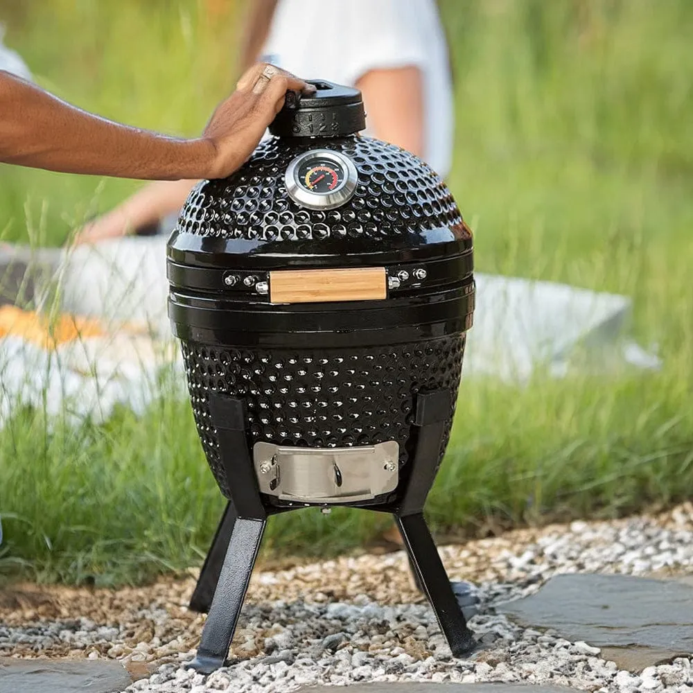 Azuma 13" Mini Kamado Ceramic Egg Charcoal Picnic Barbecue BBQ Grill