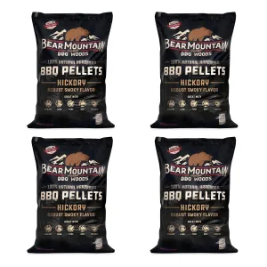 Bear Mountain BBQ All-Natural Hardwood Hickory Smoker Pellets, 20 Lb (4 Pack)