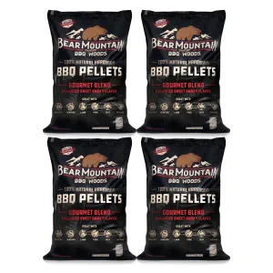 Bear Mountain BBQ Natural Hardwood Gourmet Blend Smoker Pellets, 20 lbs (4 Pack)