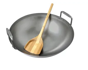 Big Green Egg:  Carbon Steel Grill Wok w/ Bamboo Spatula