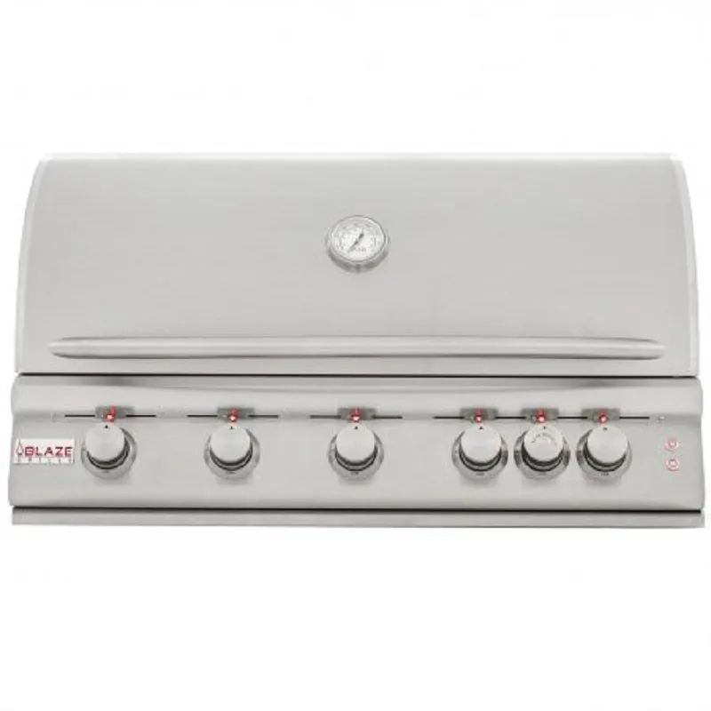 Blaze 40" Premium LTE 5-Burner Gas Grill with Rear Burner and Built-in Lights - LP