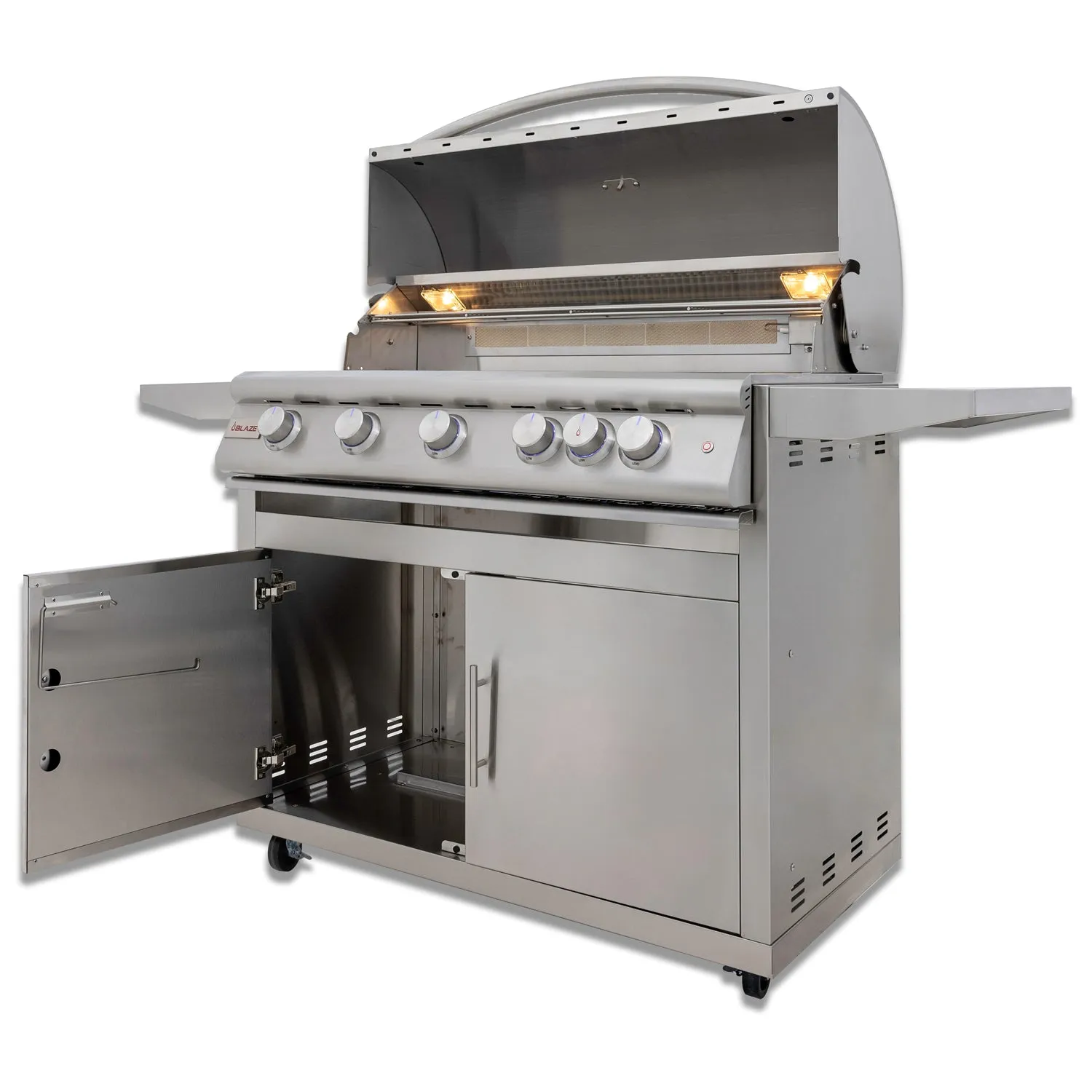 Blaze Premium LTE 40-Inch 5-Burner Built-In Gas Grill With Rear Infrared Burner & Lift-Assist Hood