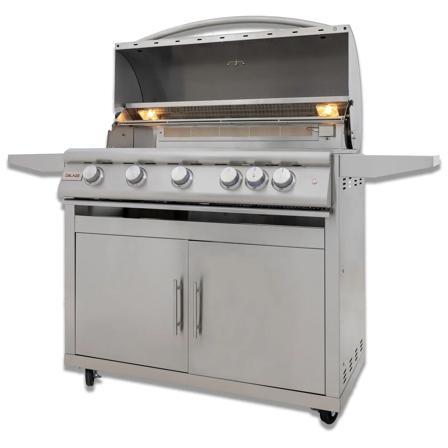 Blaze Premium LTE 40-Inch 5-Burner Built-In Gas Grill With Rear Infrared Burner & Lift-Assist Hood