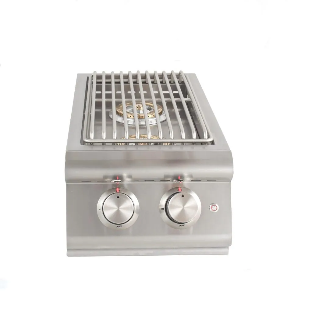 Blaze Premium LTE Built-In Gas Stainless Steel Double Side Burner With Lid - BLZ-SB2LTE-LP/NG