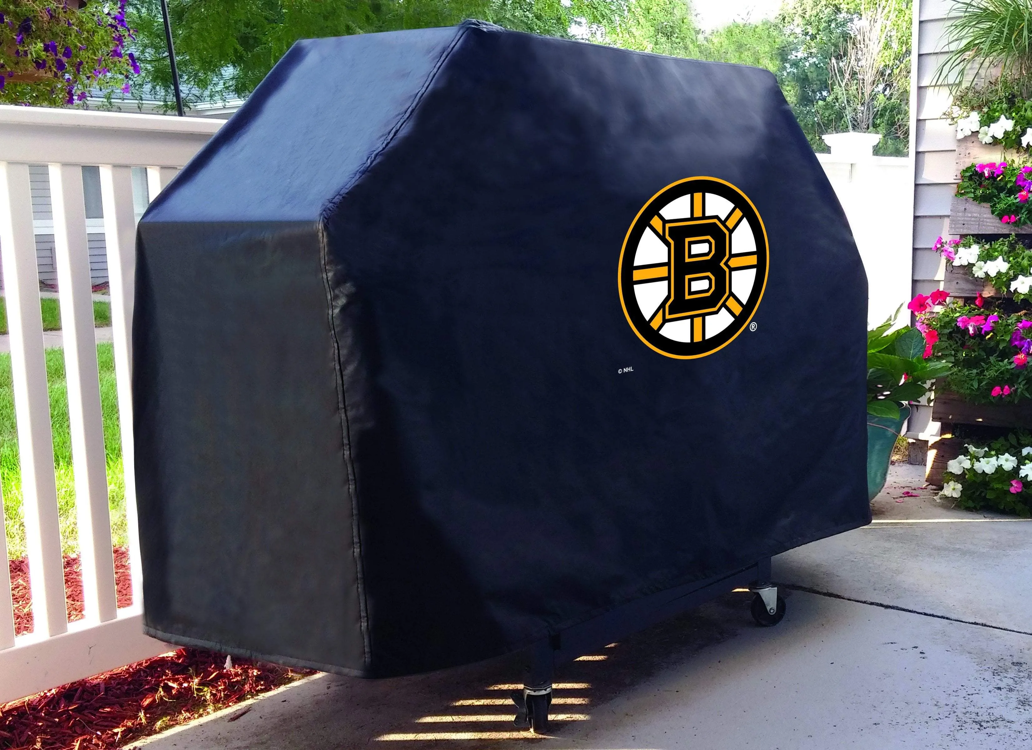 Boston Bruins HBS Black Outdoor Heavy Duty Breathable Vinyl BBQ Grill Cover