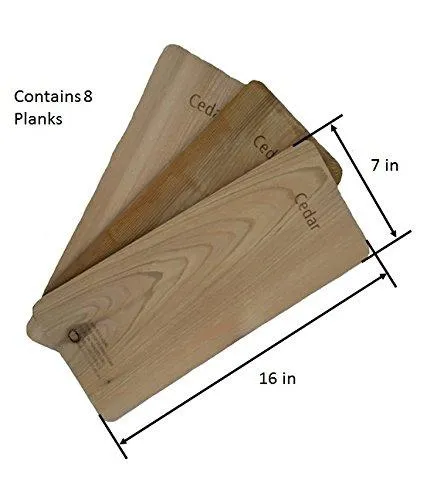 Coastal Cuisine Large Cedar Grilling/Barbecue Planks Set of 8 (2-Pack)