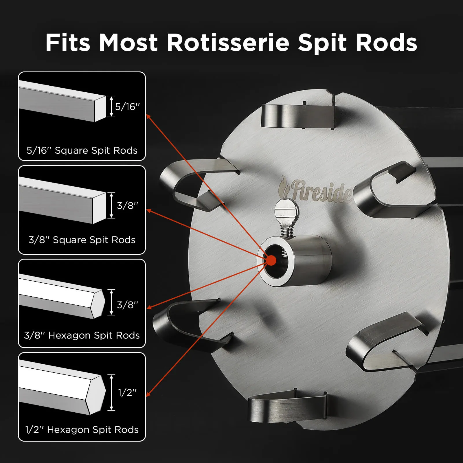 Fireside RS01 Rotisserie Skewer Set