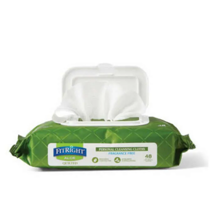 Fitright Aloe Quilted Personal Cleansing Wipes