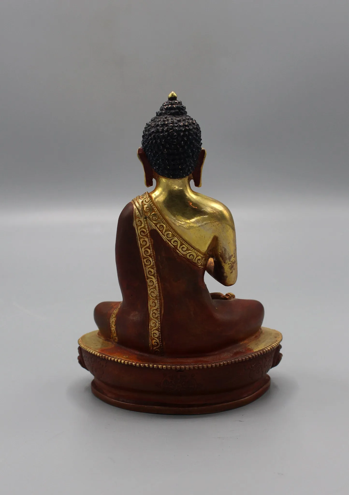 Gold Plated Copper Amoghasiddhi Buddha Statue 5.5" H