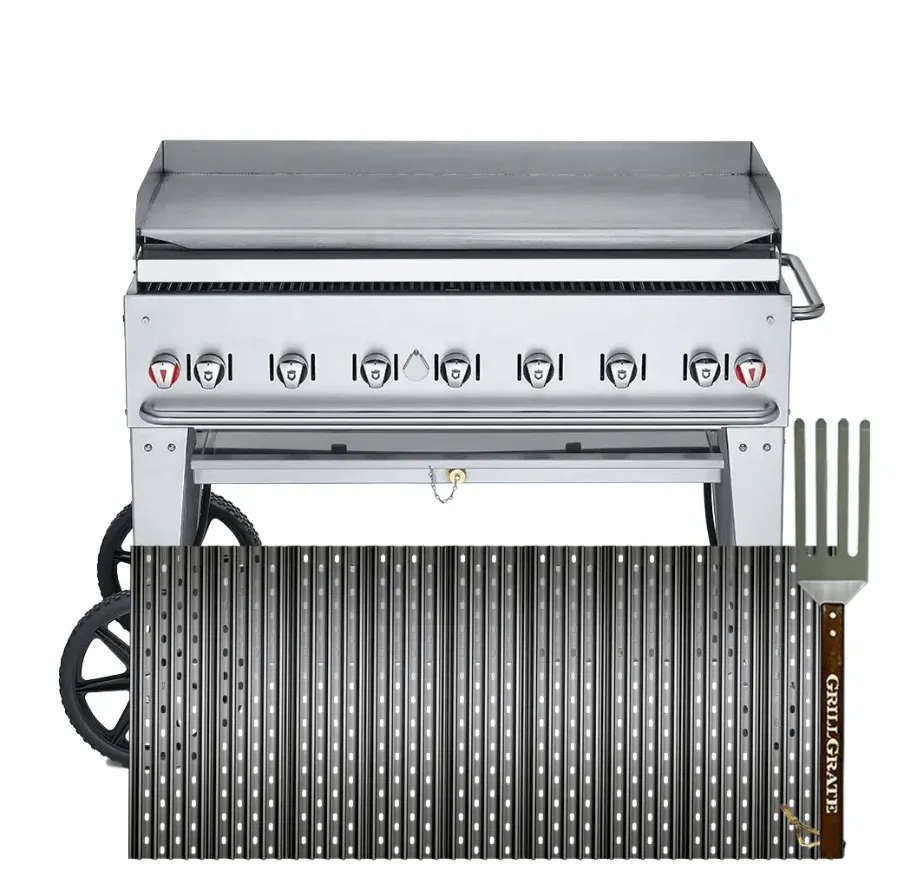 Grillgrate Replacement GrillGrate Set for Crown Verity 48-Inch Mobile (Custom Cut) CC20.875-24-9