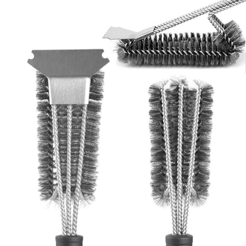 Heavy Duty Grill Brush & Scraper with Carrying Bag