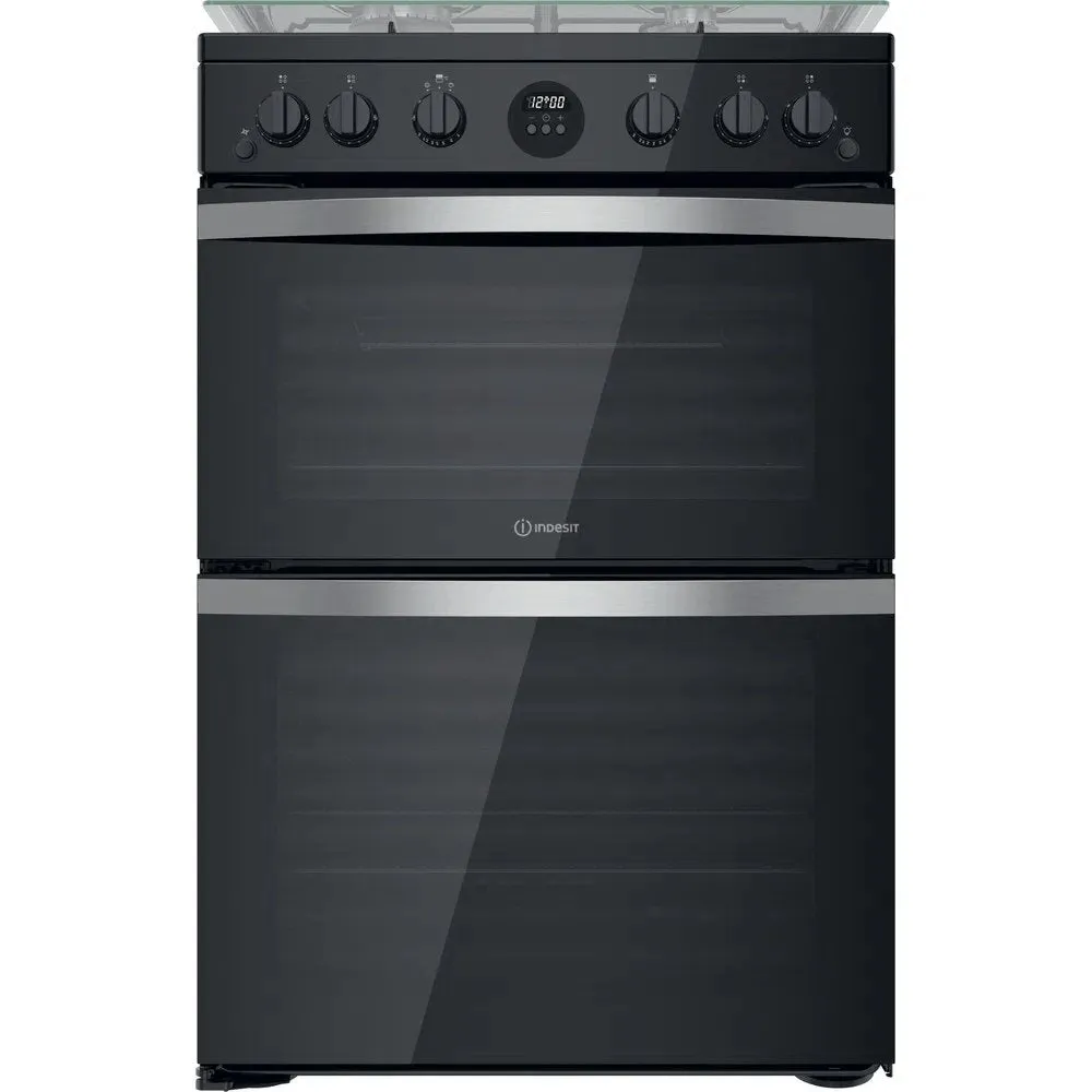 Indesit ID67G0MCBUK 85 Litre Double Cooker, 60cm Wide - Black