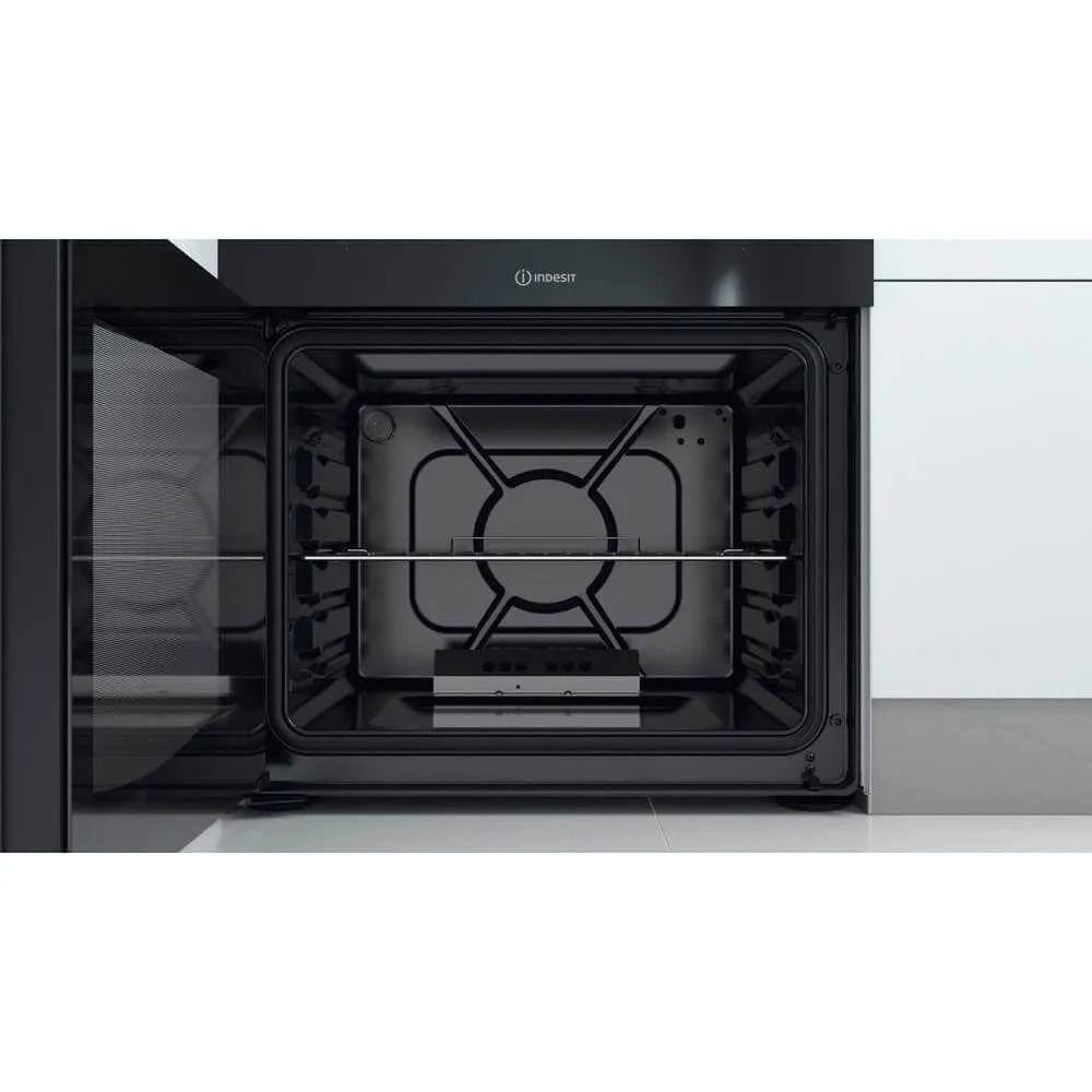 Indesit ID67G0MCWUK 60cm Gas Cooker in White Double Oven Gas Hob