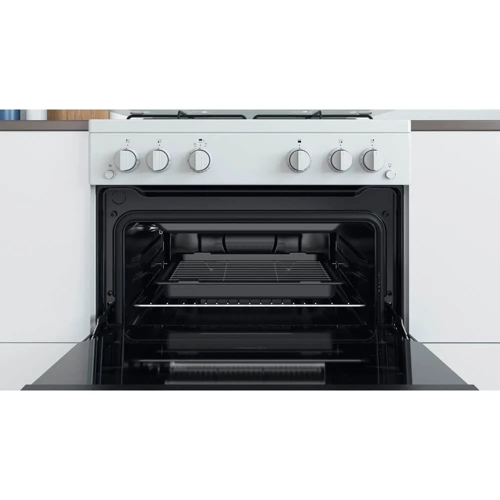 Indesit ID67G0MCWUK 60cm Gas Cooker in White Double Oven Gas Hob