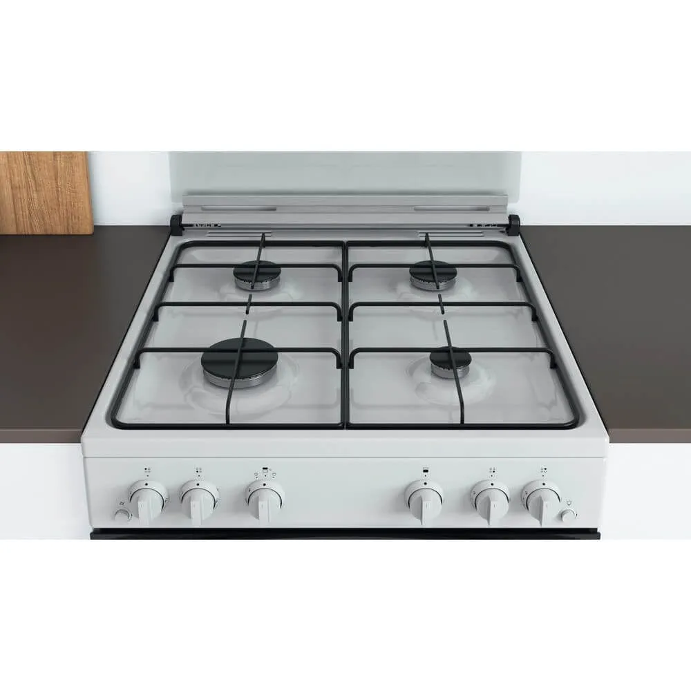 Indesit ID67G0MCWUK 60cm Gas Cooker in White Double Oven Gas Hob