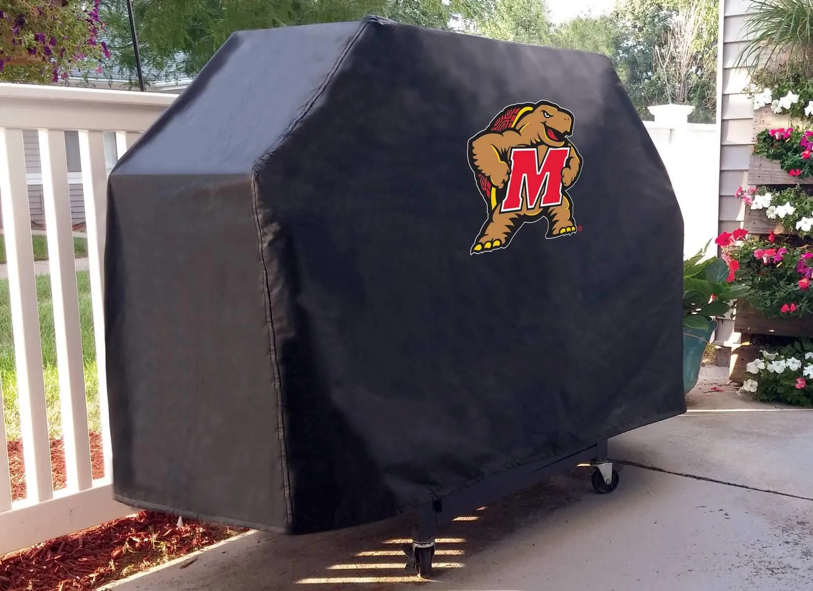 Maryland Terrapins HBS Black Outdoor Heavy Duty Breathable Vinyl BBQ Grill Cover