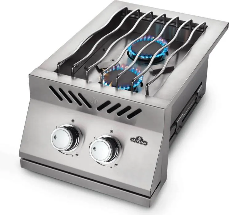 Napoleon Bbq BI12RTNSS Built-in 500 Series Inline Dual Range Top Burner with Stainless Steel Cover , Natural Gas, Stainless Steel