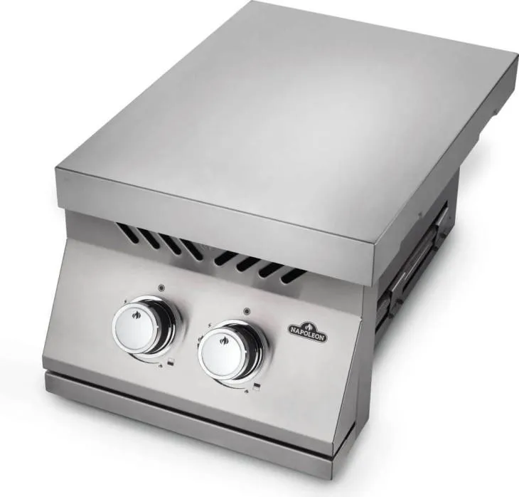 Napoleon Bbq BI12RTNSS Built-in 500 Series Inline Dual Range Top Burner with Stainless Steel Cover , Natural Gas, Stainless Steel