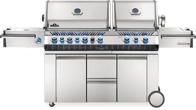 Napoleon Bbq PRO825RSBINSS3 Prestige PRO 825 RSBI with Power Side Burner, Infrared Rear & Bottom Burners , Natural Gas, Stainless Steel