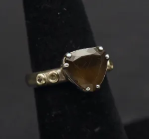 Pandora - Vintage Sterling Silver Smoky Quartz Ring - Size 5.25