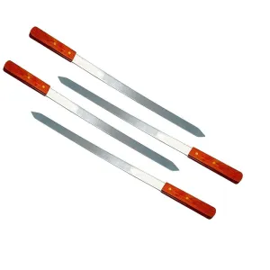 Premium Large 23-Inch Stainless Steel Brazilian Barbeque Style BBQ Skewers (4-Pack)