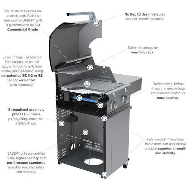 Saber Grills: 500 Series 3-Burner Cart Grill (LP)