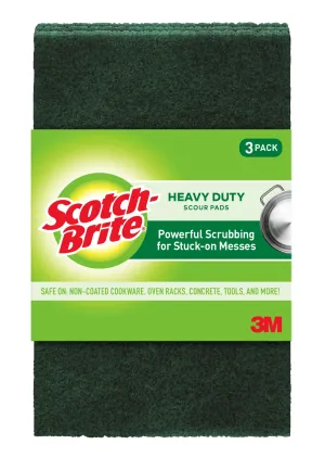 Scotch-Brite Heavy Duty Scour Pads, 3 Scouring Pads