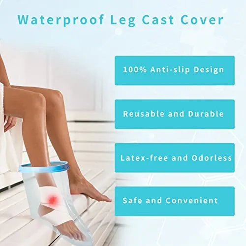 SUPERNIGHT Waterproof Foot Cast Cover for Shower & Bath- Reusable Sealed Watertight Foot Protector