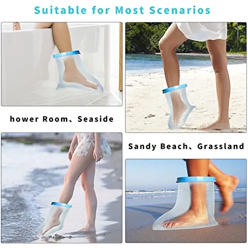 SUPERNIGHT Waterproof Foot Cast Cover for Shower & Bath- Reusable Sealed Watertight Foot Protector