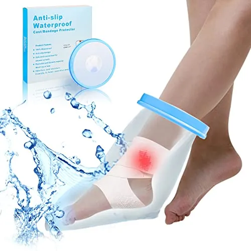 SUPERNIGHT Waterproof Foot Cast Cover for Shower & Bath- Reusable Sealed Watertight Foot Protector