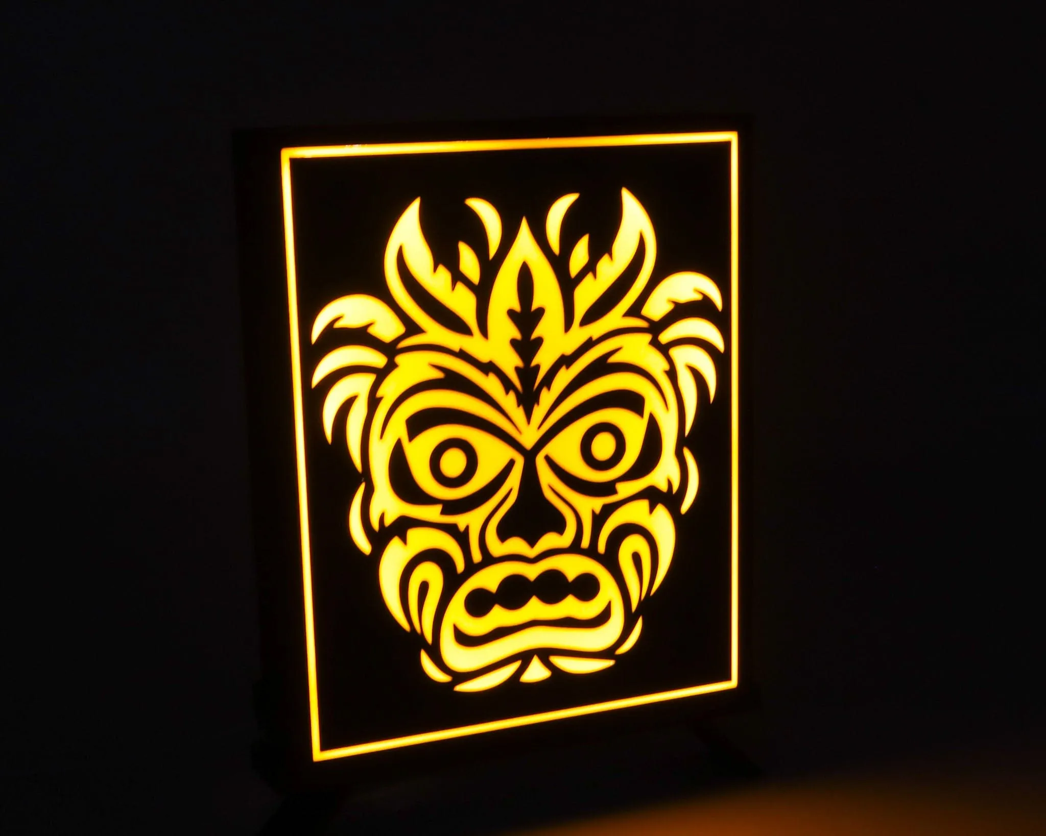 Tiki Mask Lightbox: Illuminate Your Hawaiian Paradise!