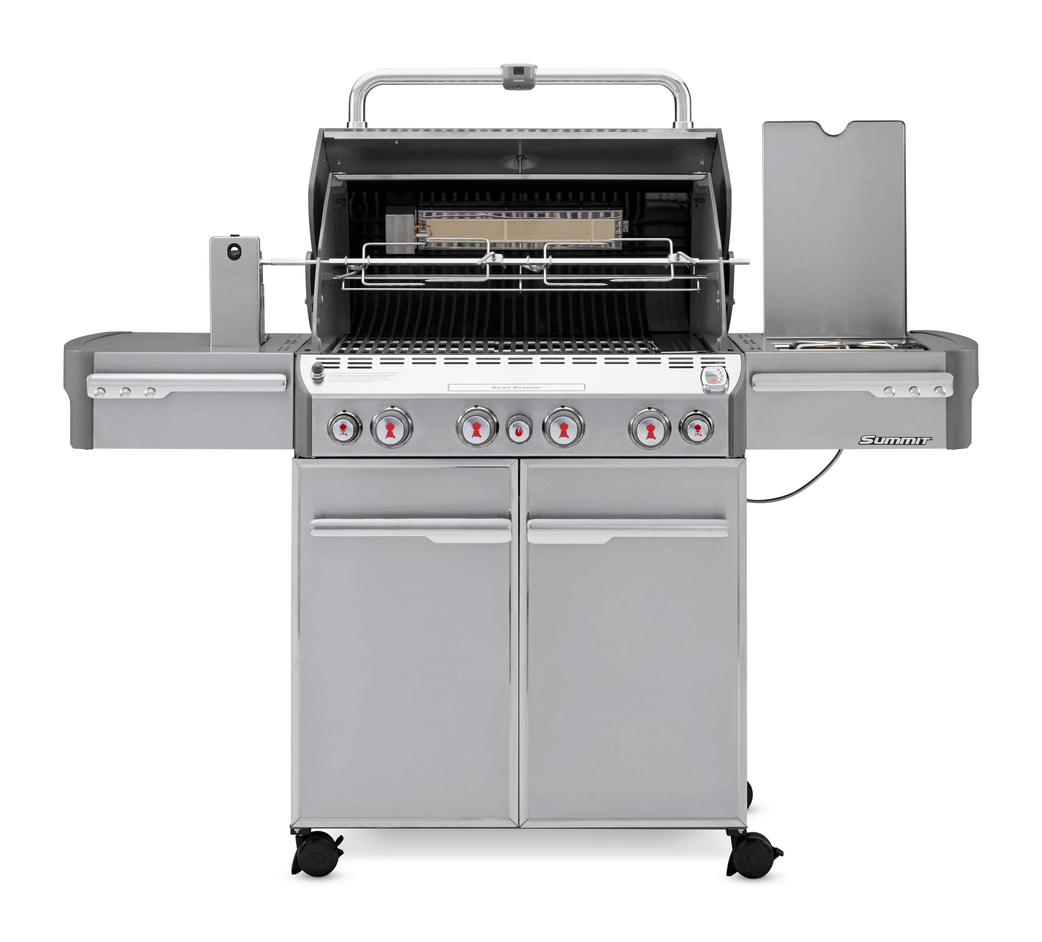 Weber Summit S-470 4-Burner BBQ in Stainless Steel with Sear Zone, Side Burner, Rotisserie Kit & Stainless Steel Cooking Grates