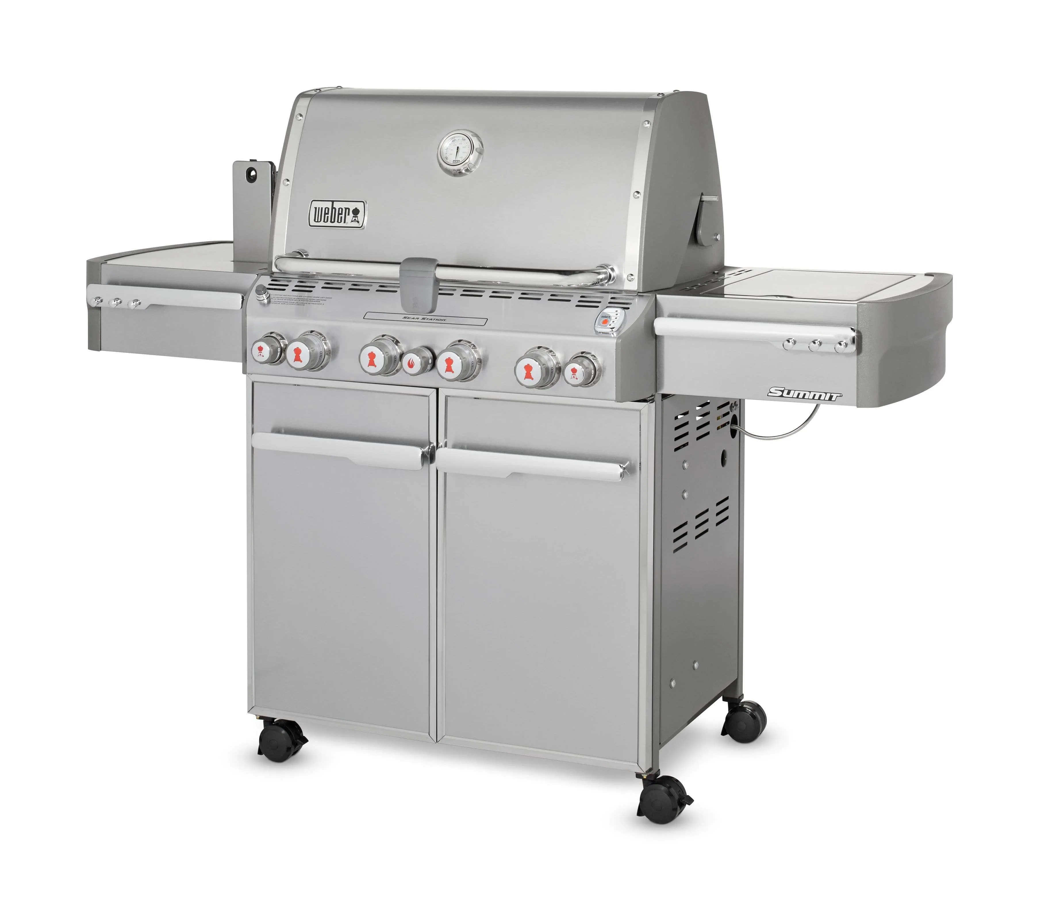 Weber Summit S-470 4-Burner BBQ in Stainless Steel with Sear Zone, Side Burner, Rotisserie Kit & Stainless Steel Cooking Grates