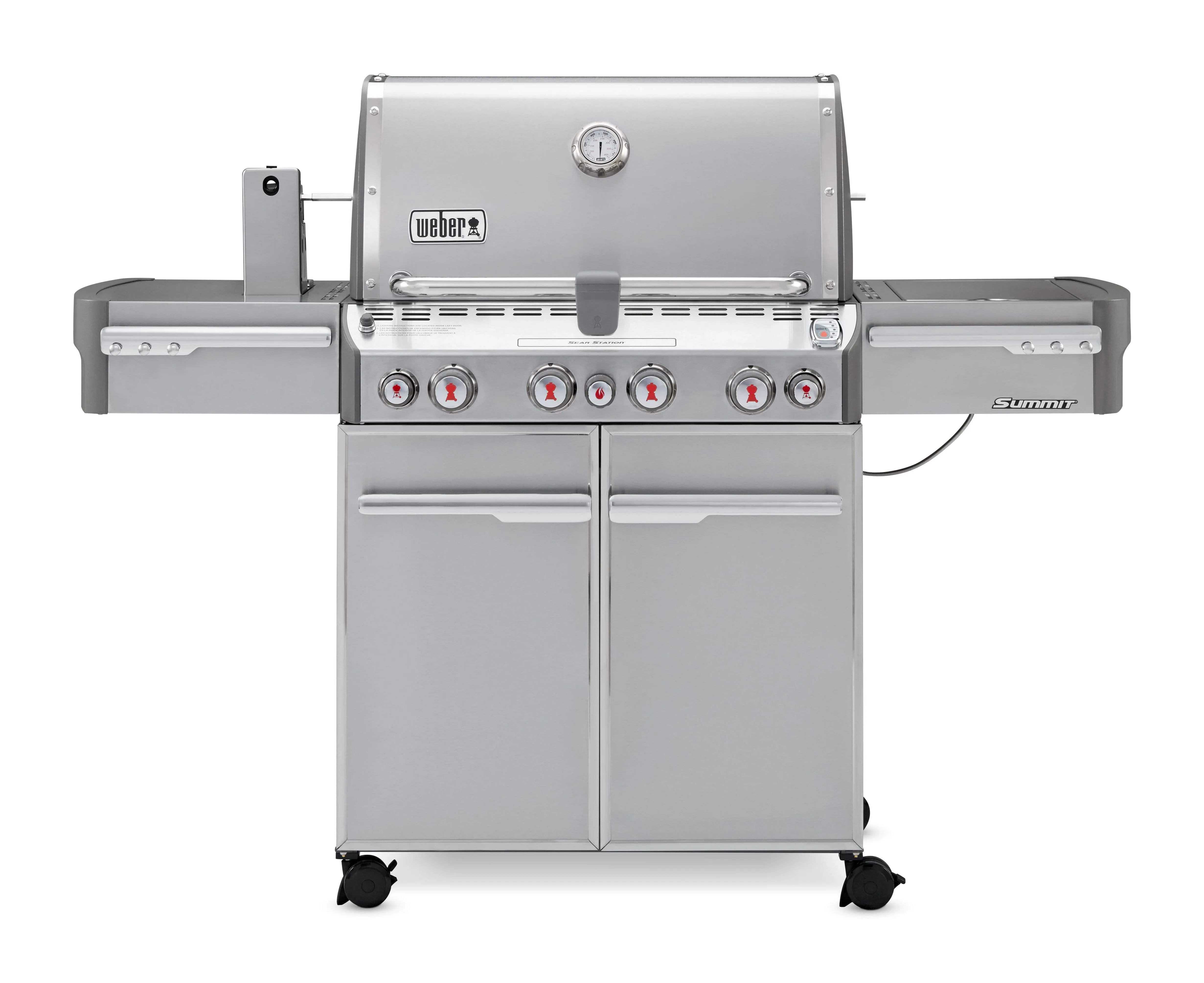 Weber Summit S-470 4-Burner BBQ in Stainless Steel with Sear Zone, Side Burner, Rotisserie Kit & Stainless Steel Cooking Grates