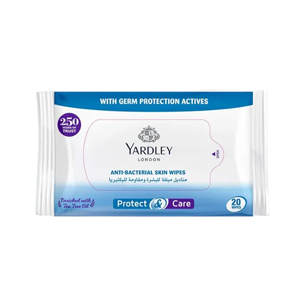 Yardley London Anti-bacterial Skin Wipes 20pcs